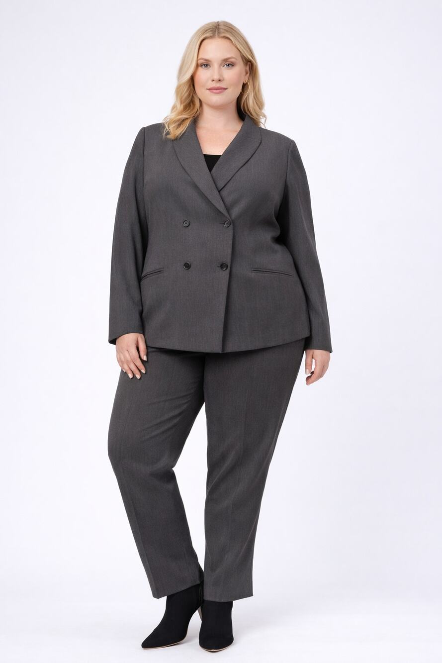 MM Lafleur Roxane Blazer Light Twill Charcoal Gray Womens XL/1X Size +1 Jacket